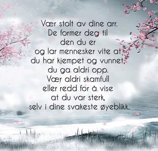 Motiverende tekst om å være stolt av sine arr